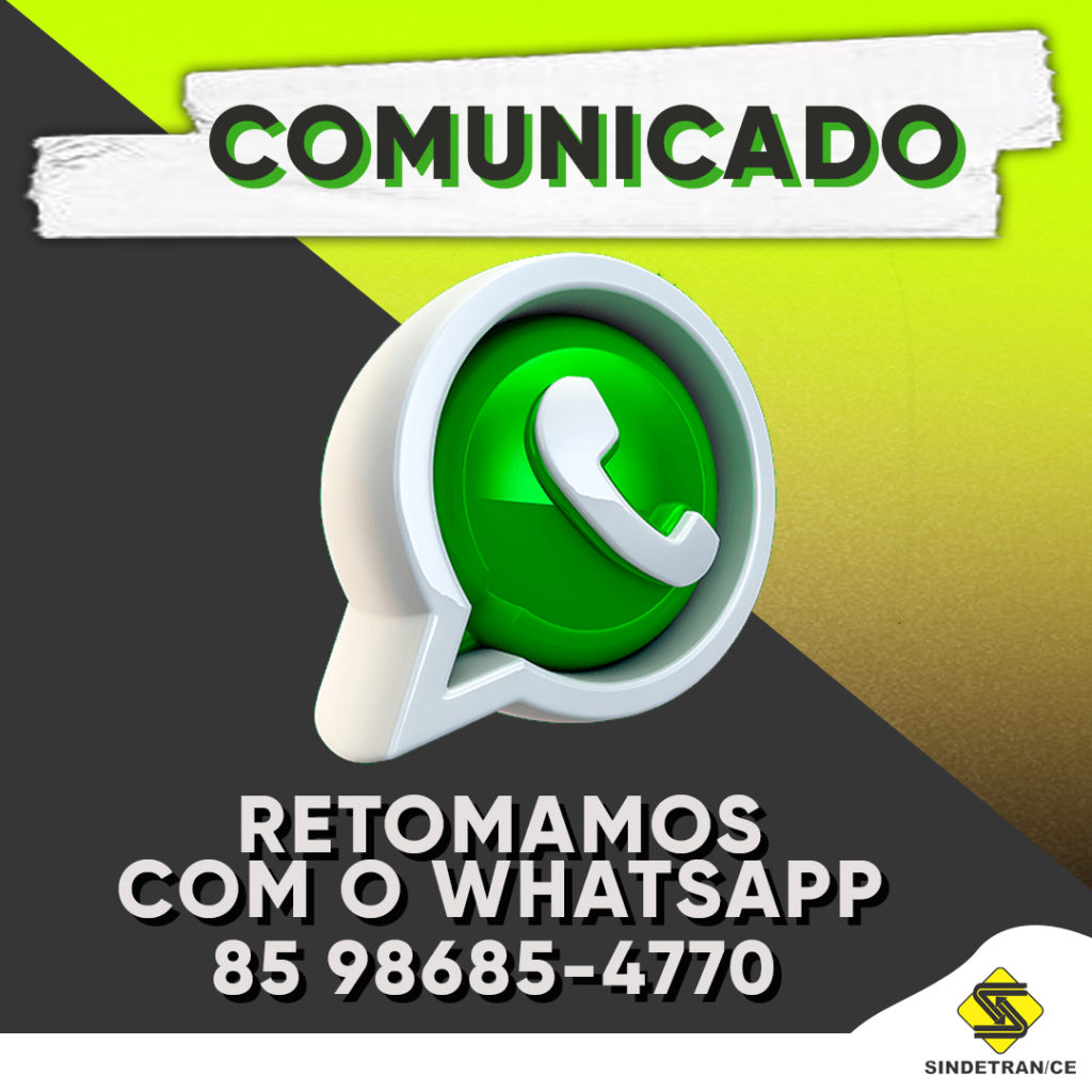 Retomamos O Atendimento Via Whatsapp SINDETRAN CESINDETRAN CE